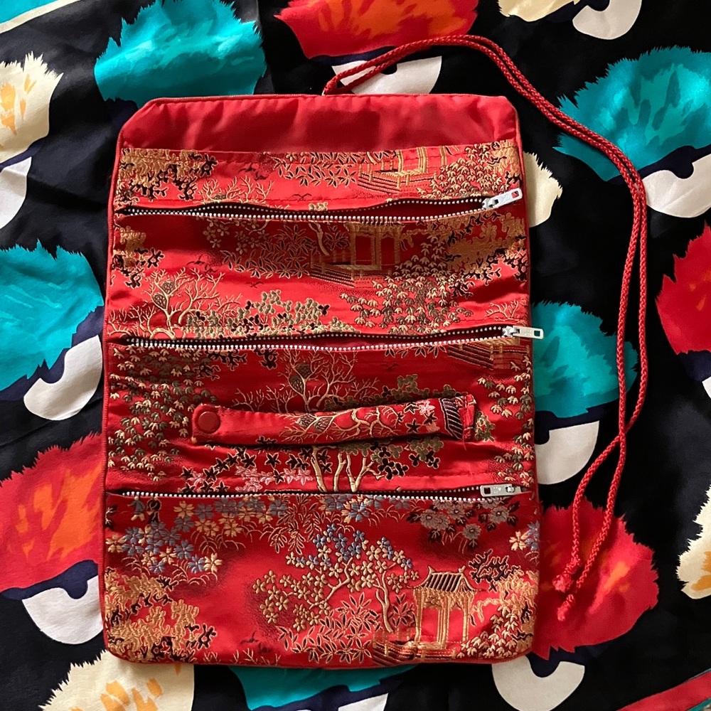 Elegant Red Silk Women Bag